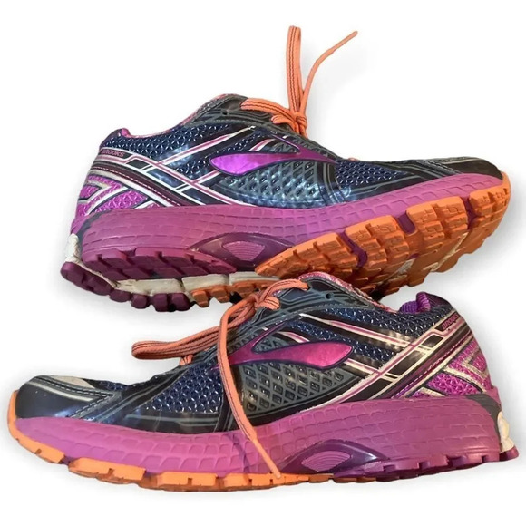 Brooks Adrenaline GTS 15 Running Shoes in Purple Blue & Orange Size 7.5 - Picture 6 of 11
